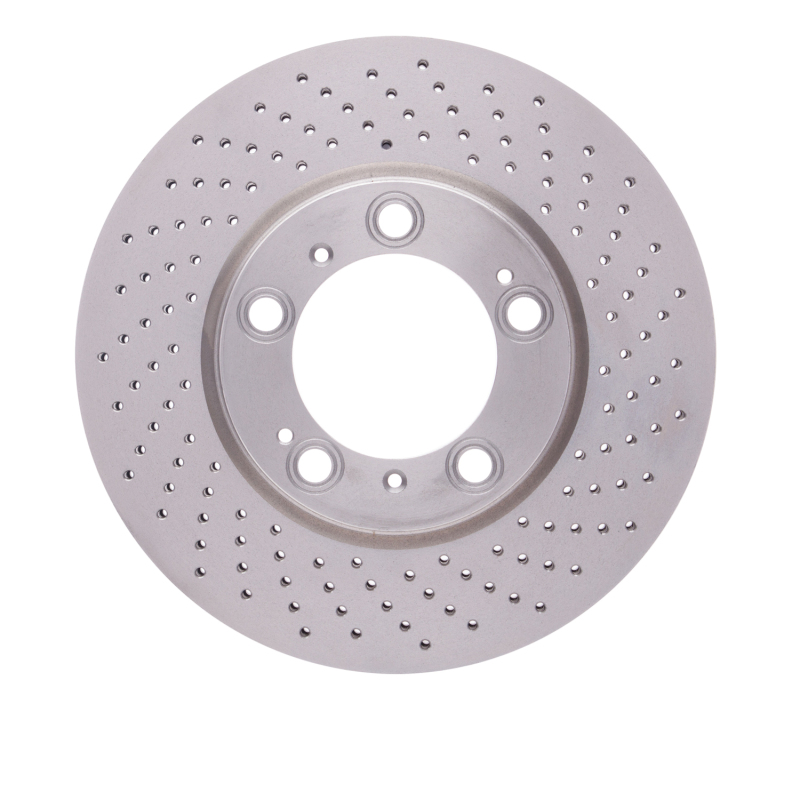 Porsche 911 Brake Rotor (1) - Right Front - R1 Concepts - Hi-Carbon Alloy GeoMET Coated Drilled Rotor - `98-`12